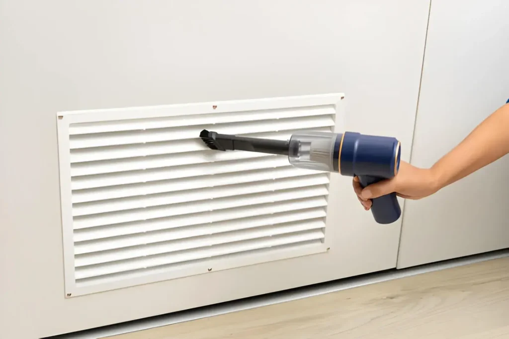 Newly cleaned AC vents demonstrating effective AC Vent Cleaning for improved indoor air quality