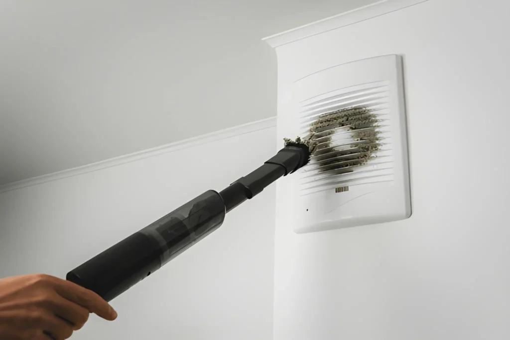 Professional AC Vent Cleaning removing dust and debris from home HVAC vents in Westlake Village