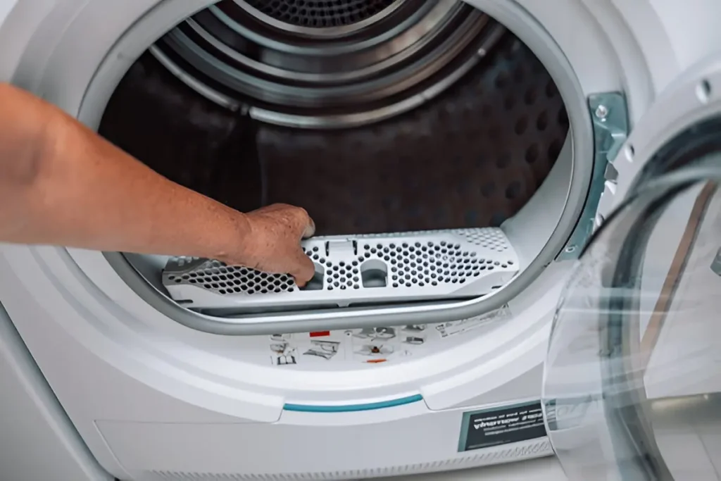Professional Dryer Vent Cleaning service removing lint buildup from residential vent system